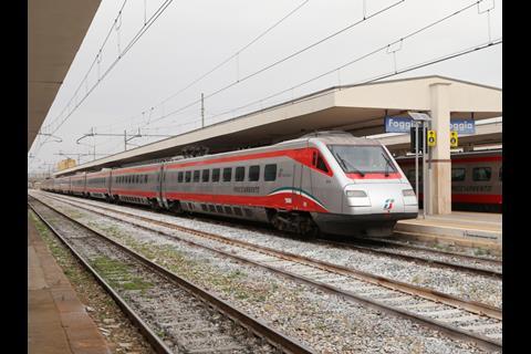 The inaugural train waits to leave Foggia. (Photo: David Campione)